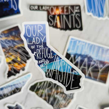 California (Our Lady of the Refuge and the Wayside) Mary State Sticker