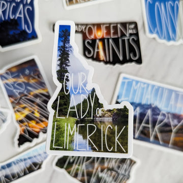 Idaho (Our Lady of Limerick) Mary State Sticker