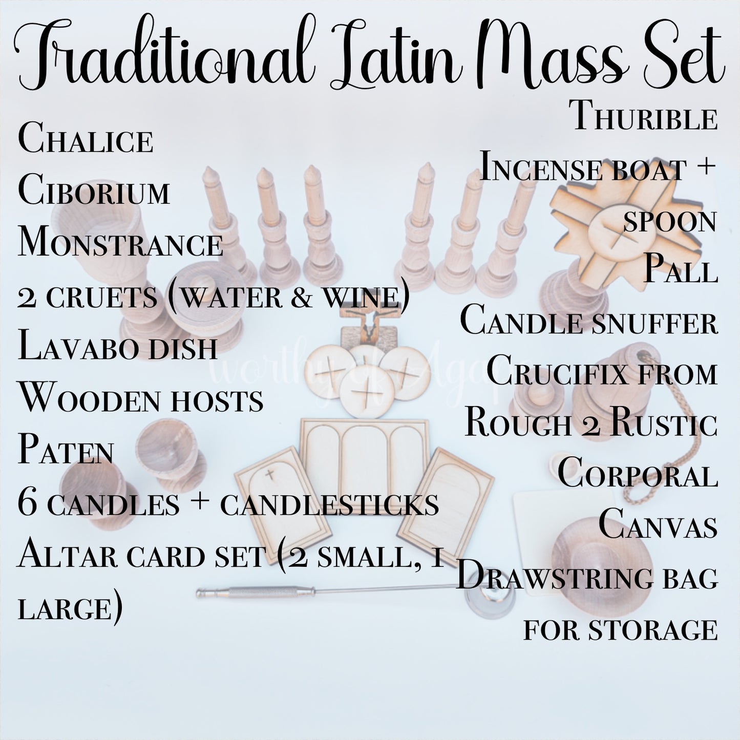 Natural Wood Traditional Latin Mass Set