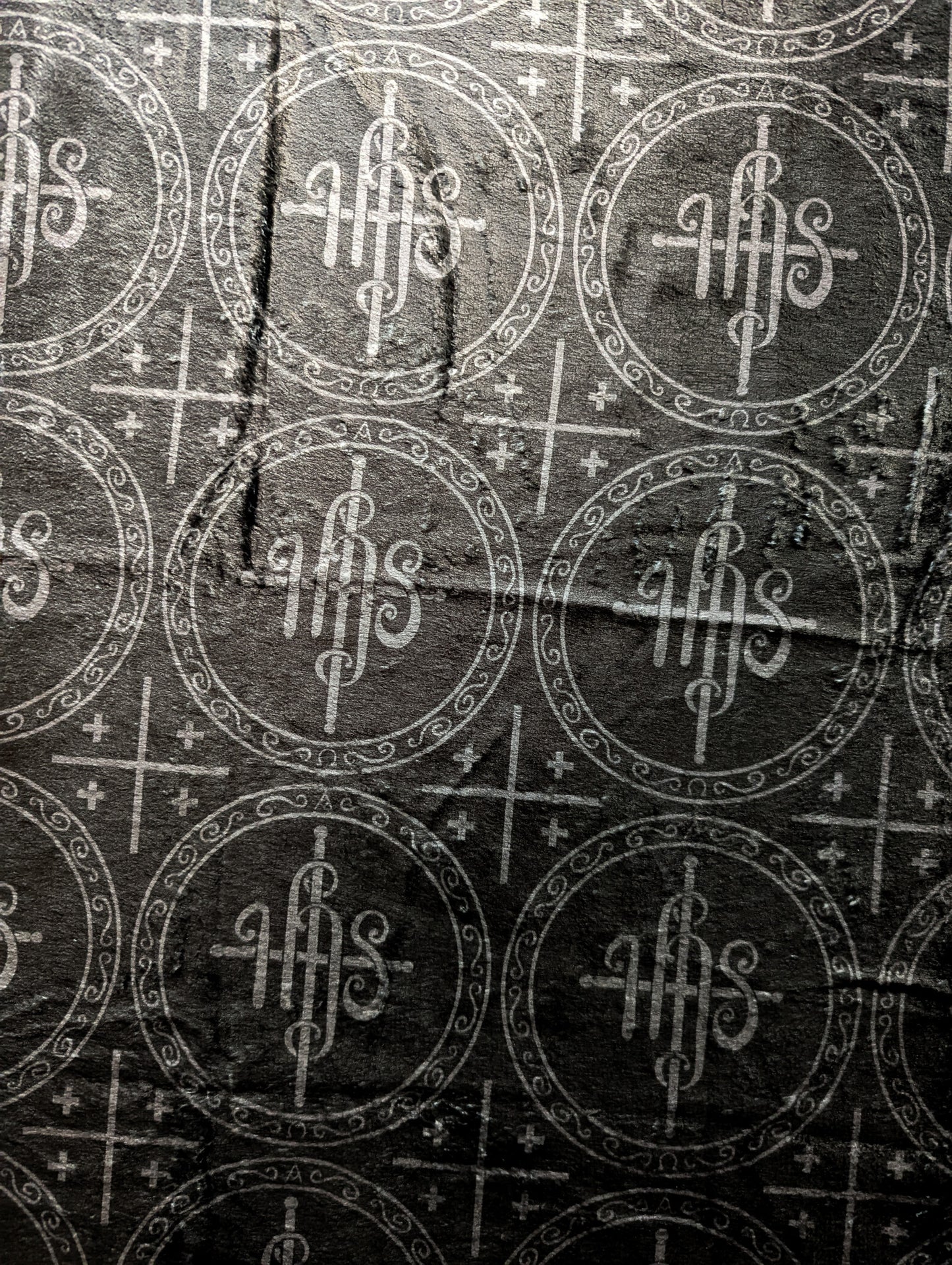 Black and Blue IHS Altar Cloth & Vestment Blanket