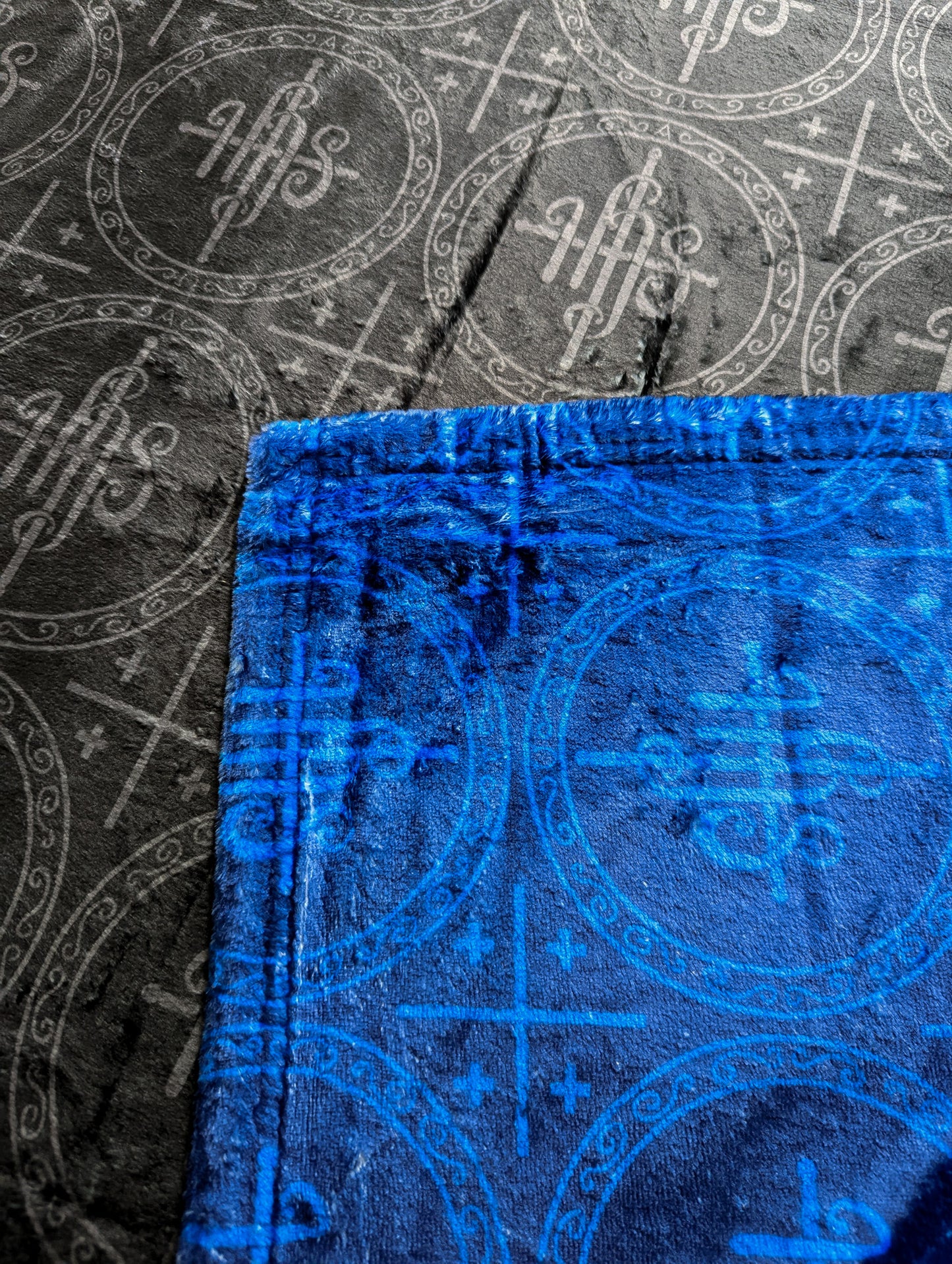 Black and Blue IHS Altar Cloth & Vestment Blanket