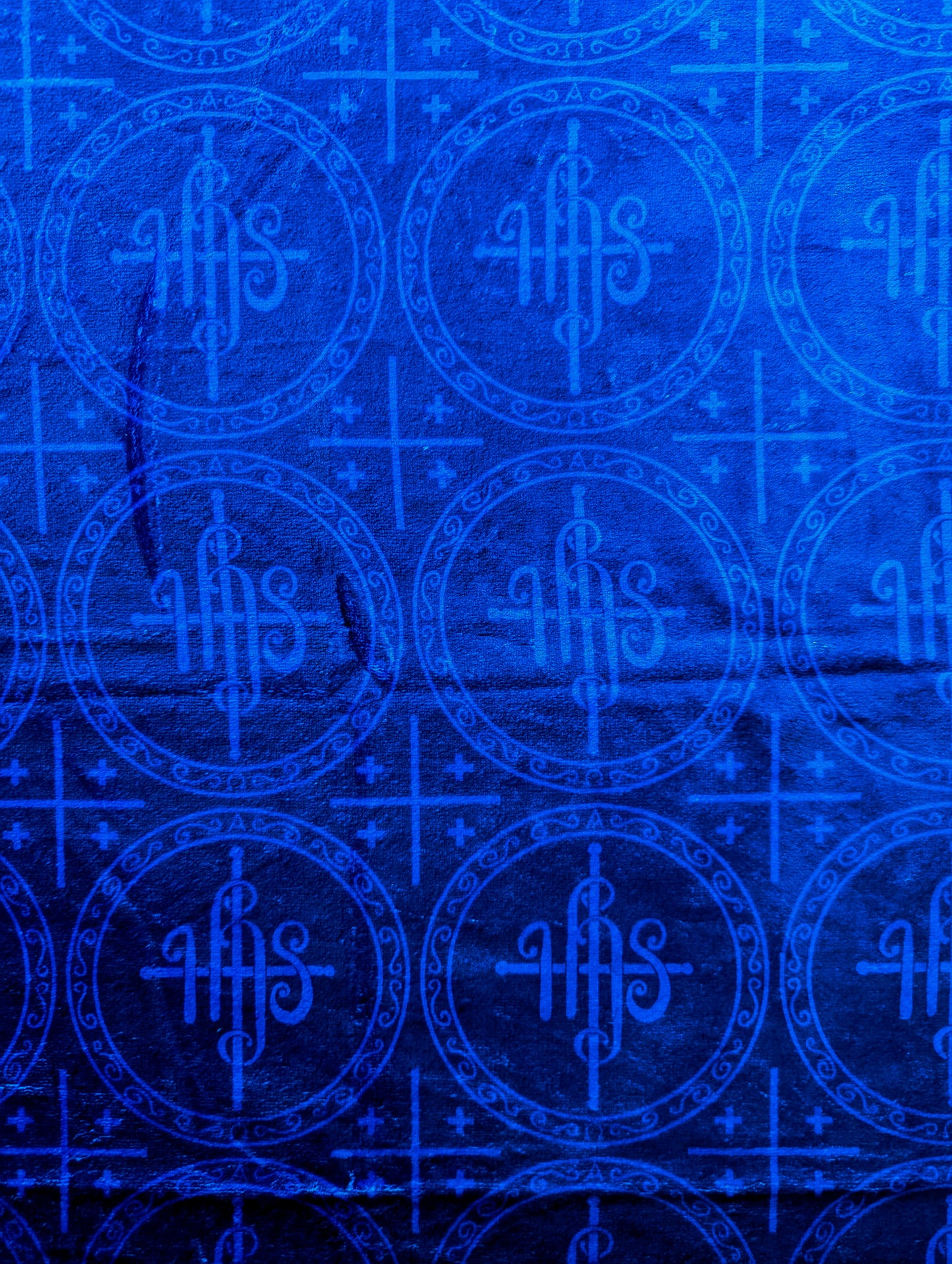 Black and Blue IHS Altar Cloth & Vestment Blanket