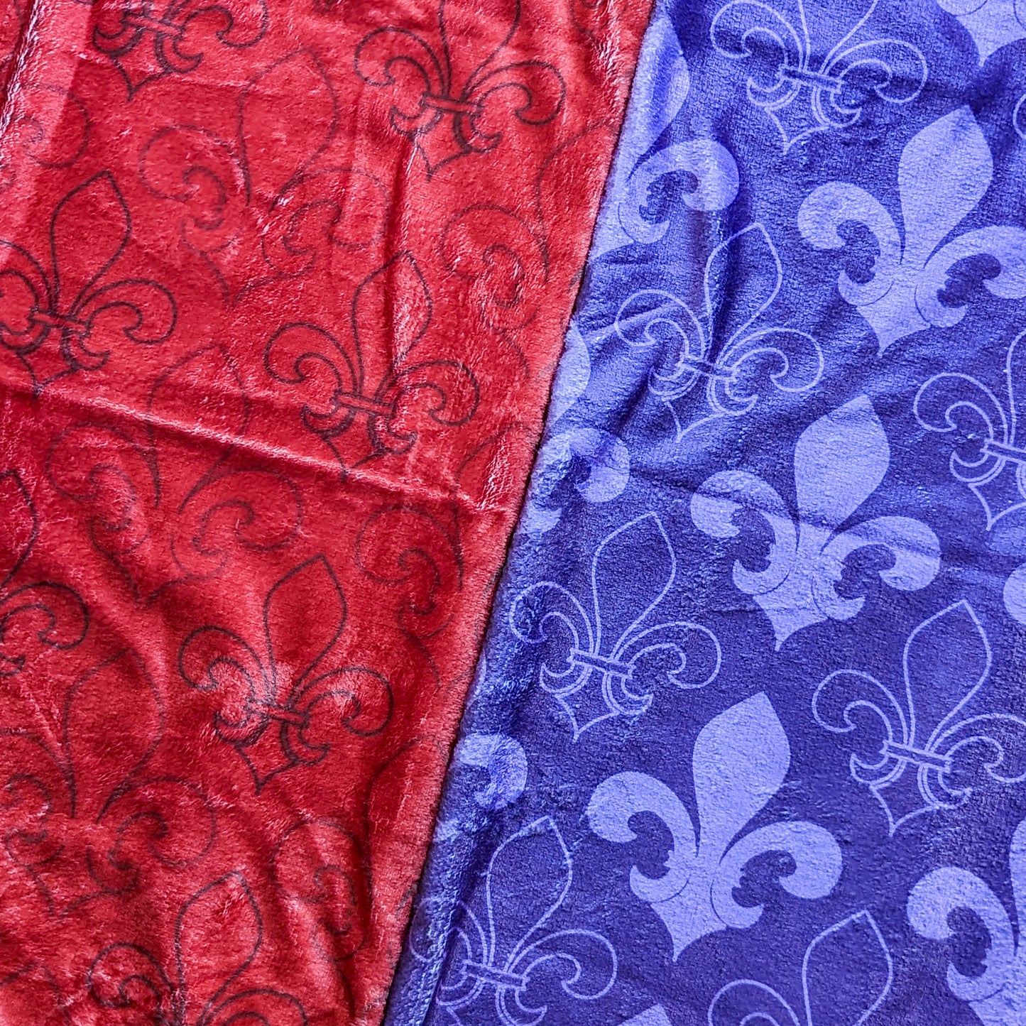 Purple and Red Fleur de Lis Altar Cloth and Vestment Blanket