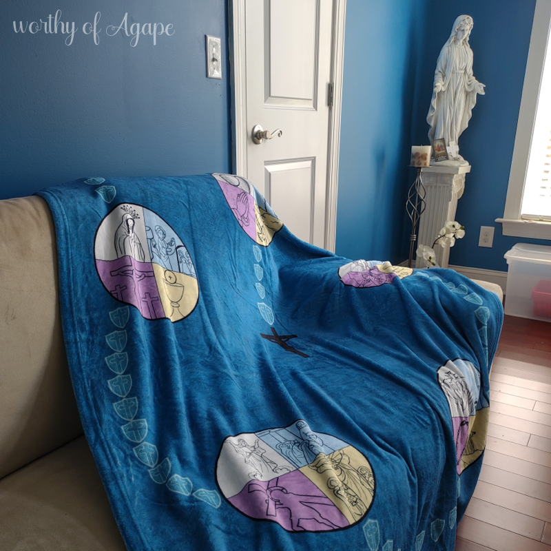 Rosary Prayer Blanket - Blue