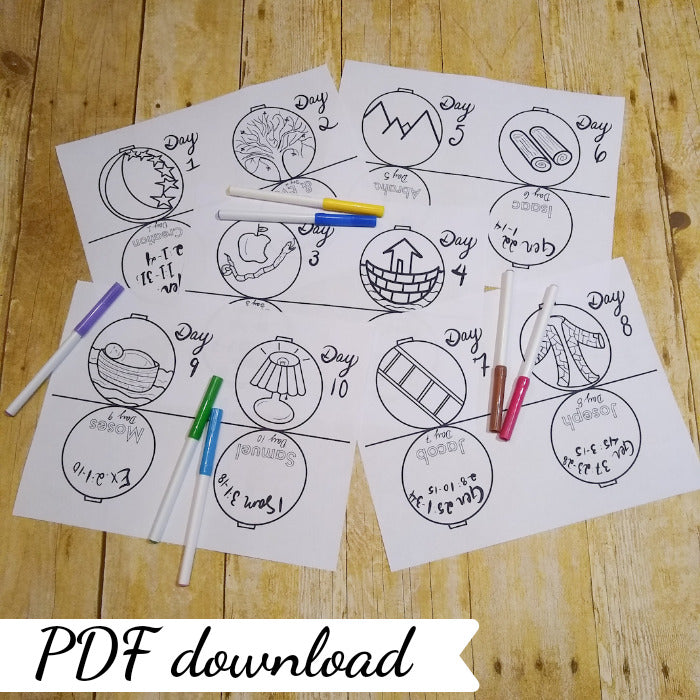 Jesse Tree Ornament Coloring Sheets