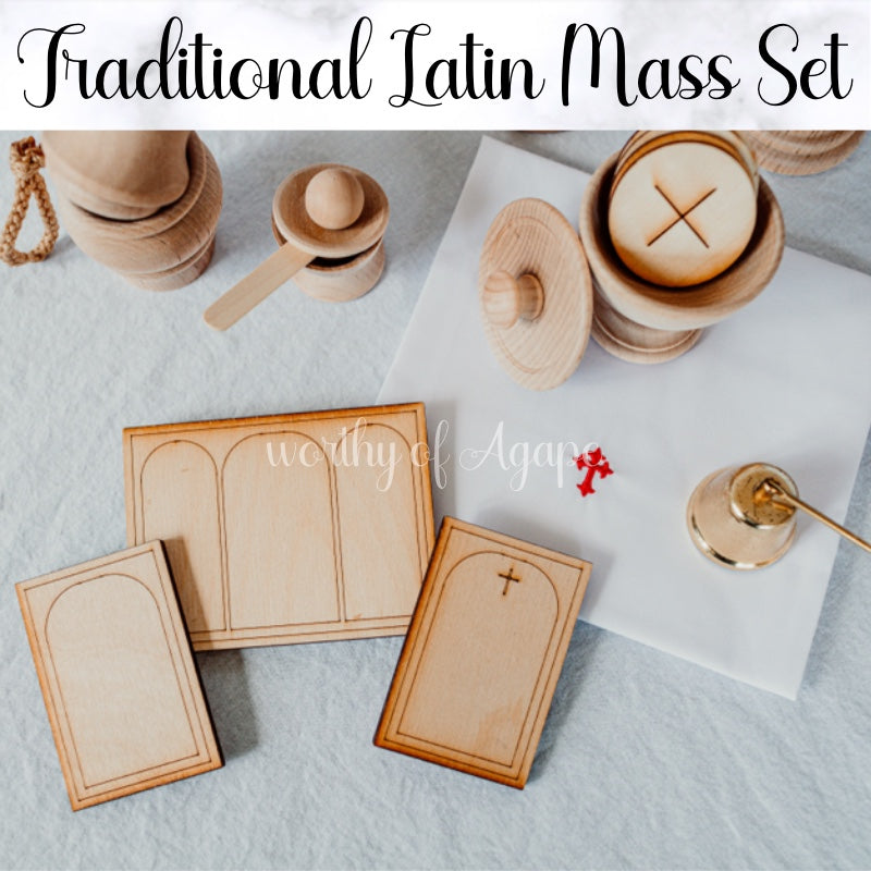 Natural Wood Traditional Latin Mass Set