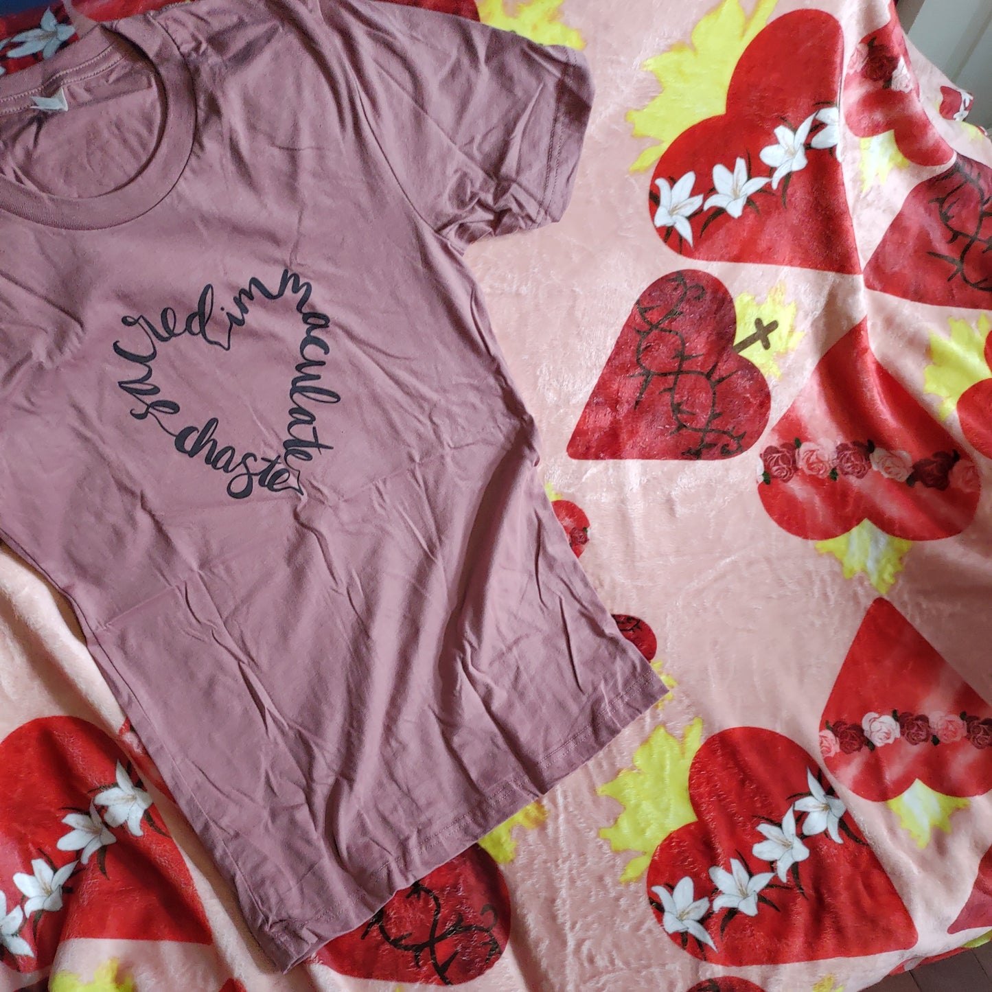 Holy Family Hearts Blanket