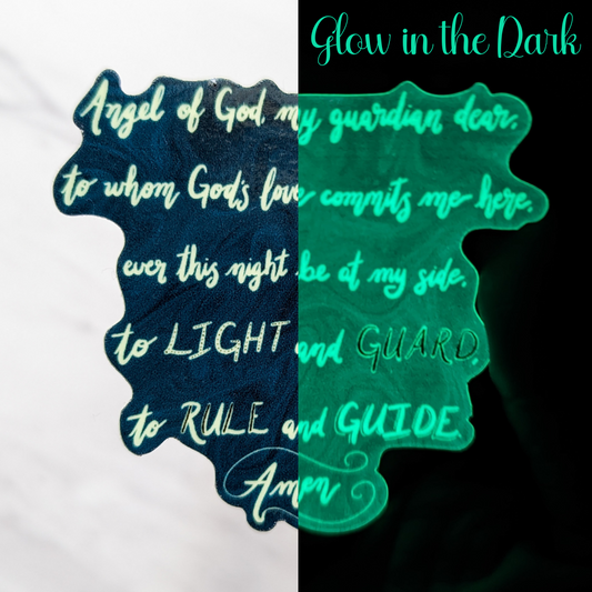 Angel of God Prayer Glow in the Dark Sticker