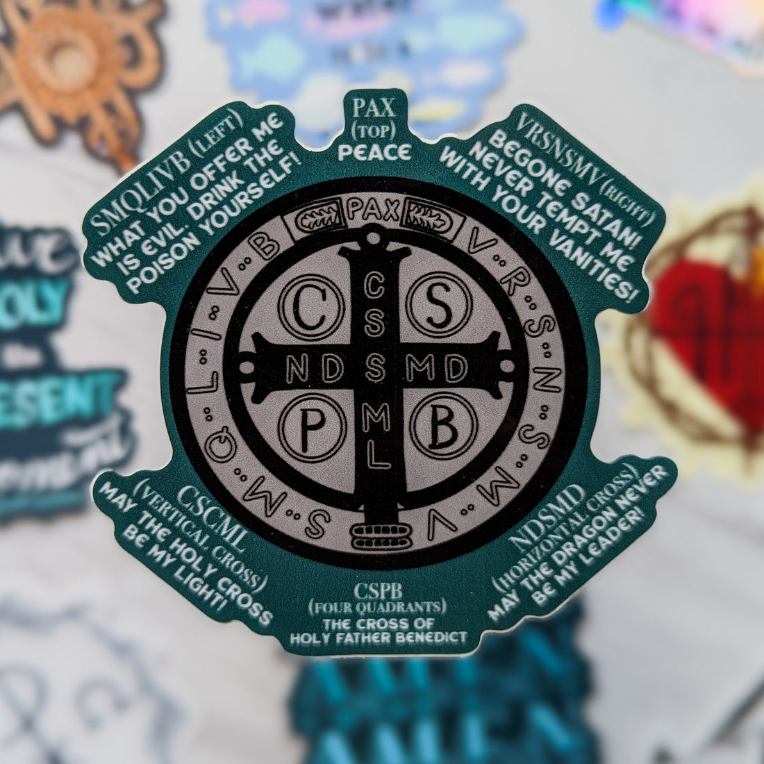 Saint Benedict Medal Sticker - Back Explained