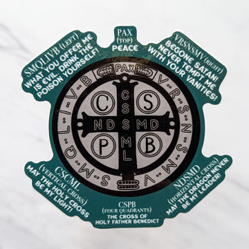 Saint Benedict Medal Sticker - Back Explained