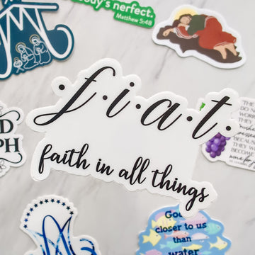 Fiat - Faith In All Things - White Vinyl Sticker