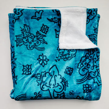 Guadalupe Floral Blanket - Teal