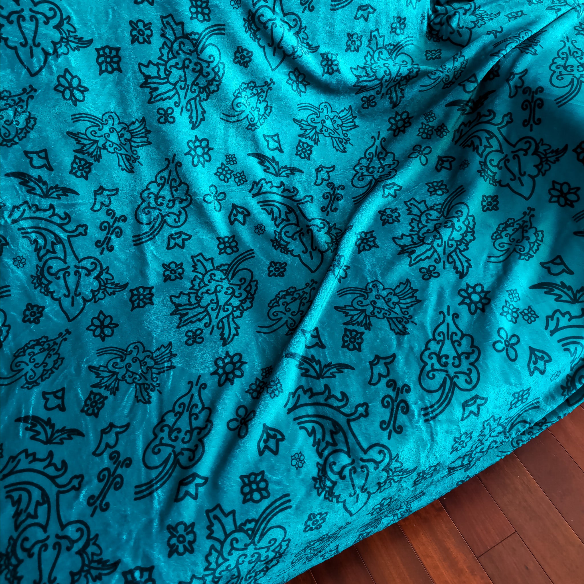 Guadalupe Floral Blanket - Teal