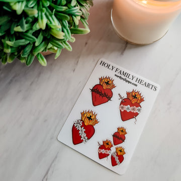 Holy Family Hearts Clear Mini Sticker Sheet