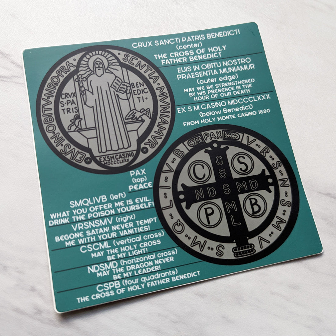 Saint Benedict Medal Explained Sticker (LARGE - 5'')