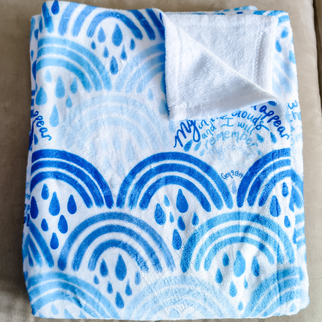 Rainbows from Heaven Blanket - Blue