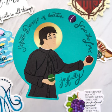 Serve the Lord Joyfully - Saint John Bosco Sticker