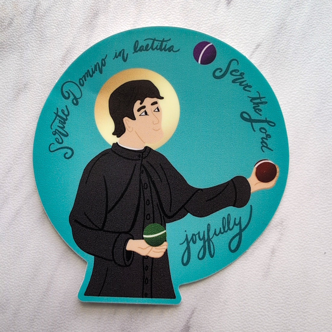 Serve the Lord Joyfully - Saint John Bosco Sticker