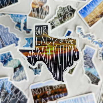 Texas (Our Lady of the Annunciation) Mary State Sticker