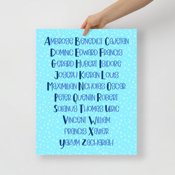 Boy Saints A to Z Print / Poster