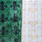Green and White Fleur de Lis Altar Cloth and Vestment Blanket
