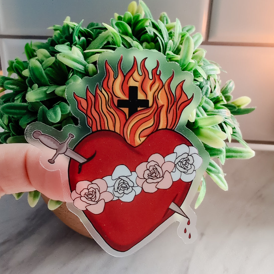 Immaculate Heart of Mary Clear Sticker