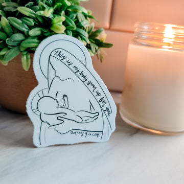 Our Lady of La Leche White Sticker