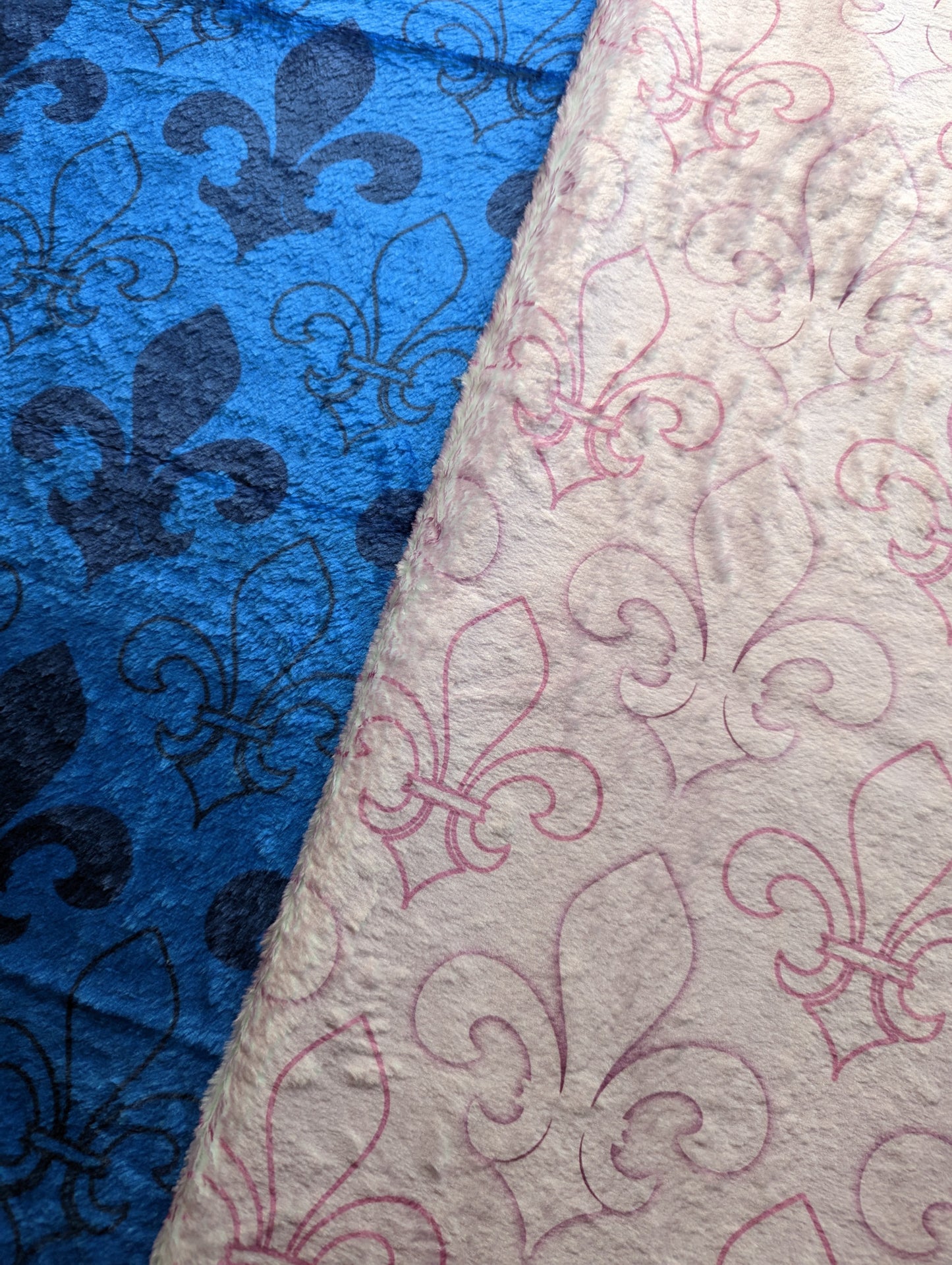 Blue and Pink Fleur de Lis Altar Cloth and Vestment Blanket