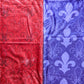 Purple and Red Fleur de Lis Altar Cloth and Vestment Blanket