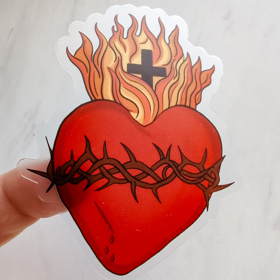 Sacred Heart of Jesus Clear Sticker