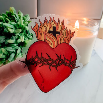 Sacred Heart of Jesus Clear Sticker
