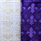 White and Purple Fleur de Lis Altar Cloth and Vestment Blanket