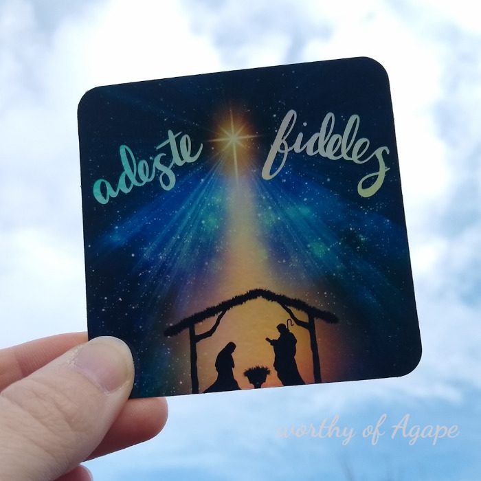 Adeste Fideles Holographic Sticker (Latin Sticker Series)