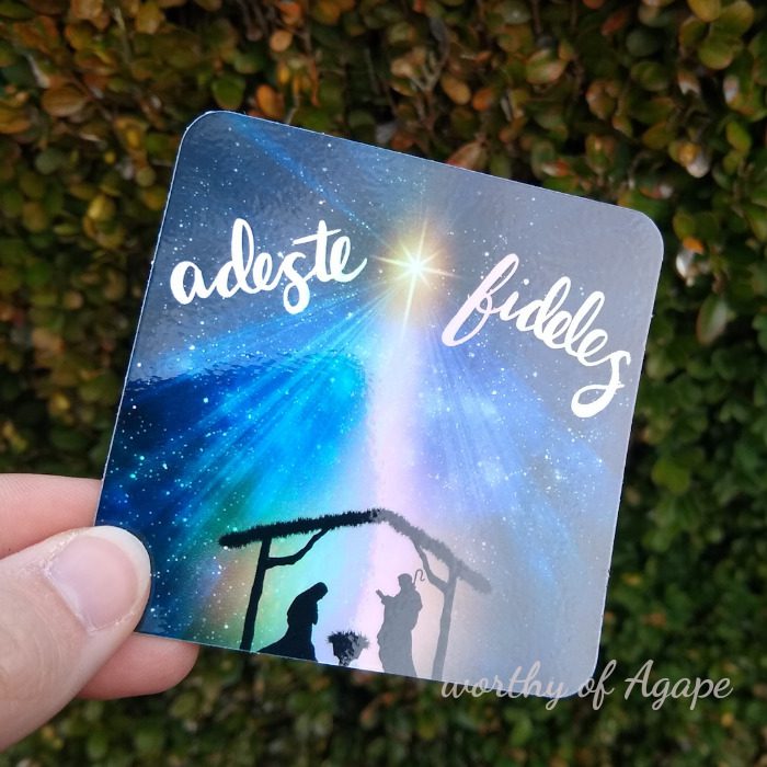 Adeste Fideles Holographic Sticker (Latin Sticker Series)