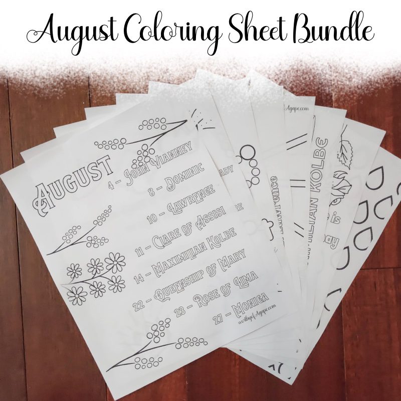 August Coloring Sheet Bundle