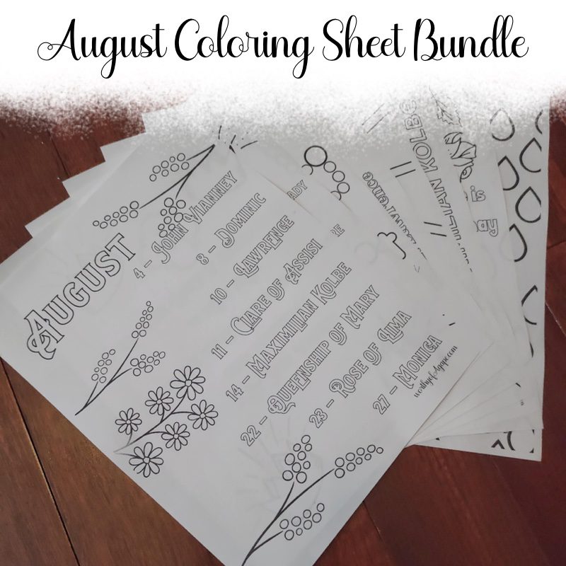 August Coloring Sheet Bundle