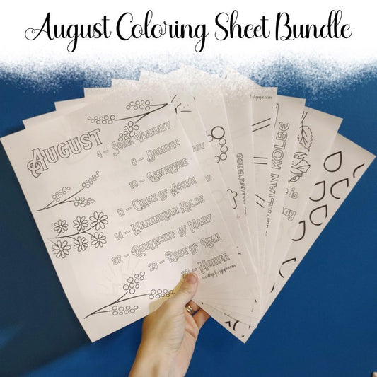 August Coloring Sheet Bundle