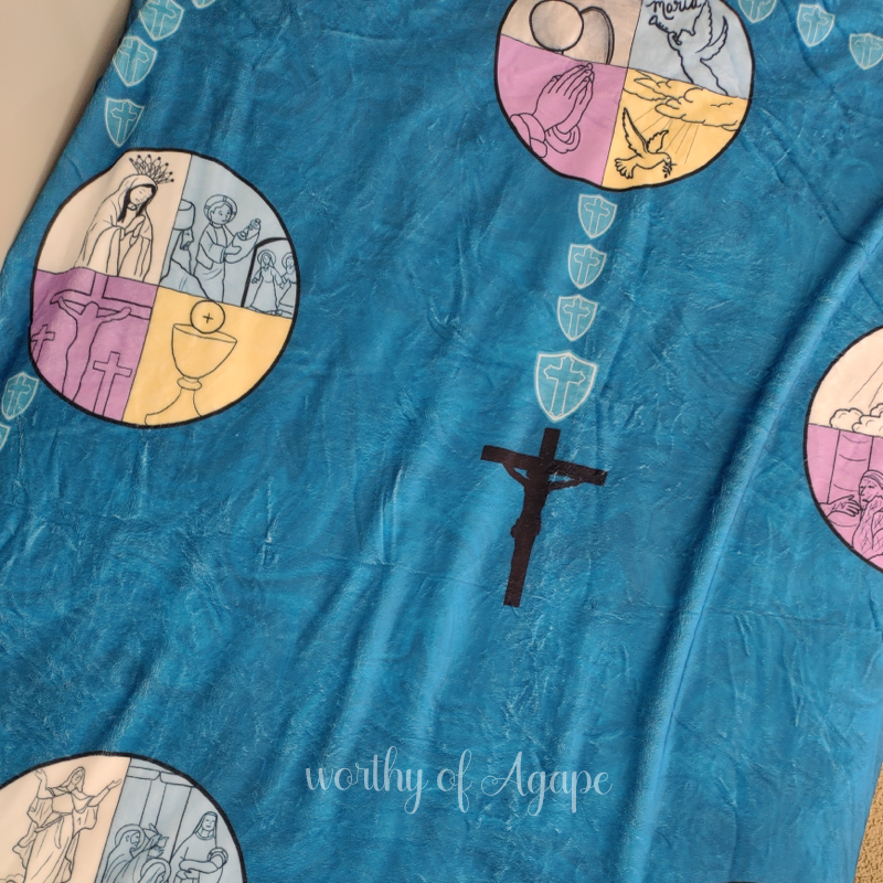 Rosary Prayer Blanket - Blue