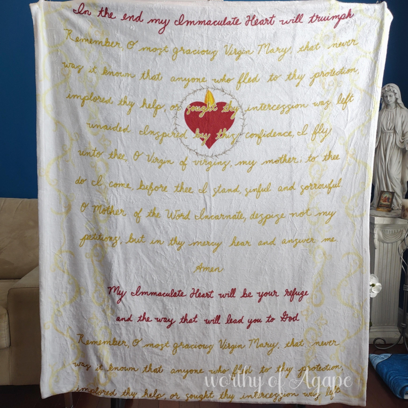 Our Lady of Fatima + Memorare Blanket
