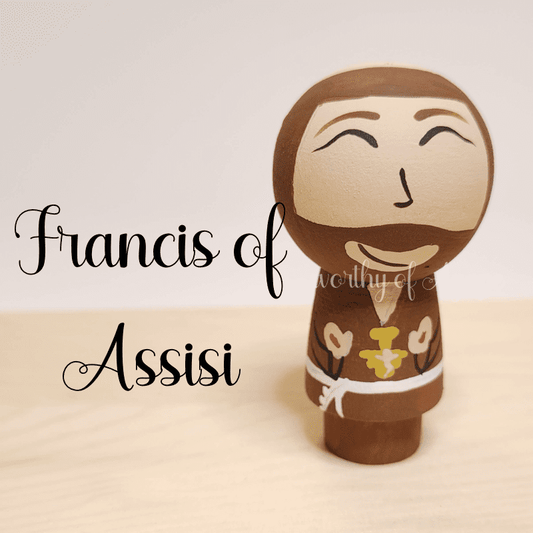Saint Francis of Assisi Kokeshi Peg Doll