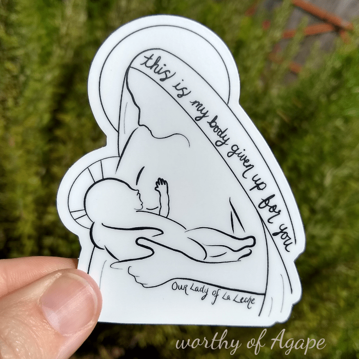 Our Lady of La Leche White Sticker