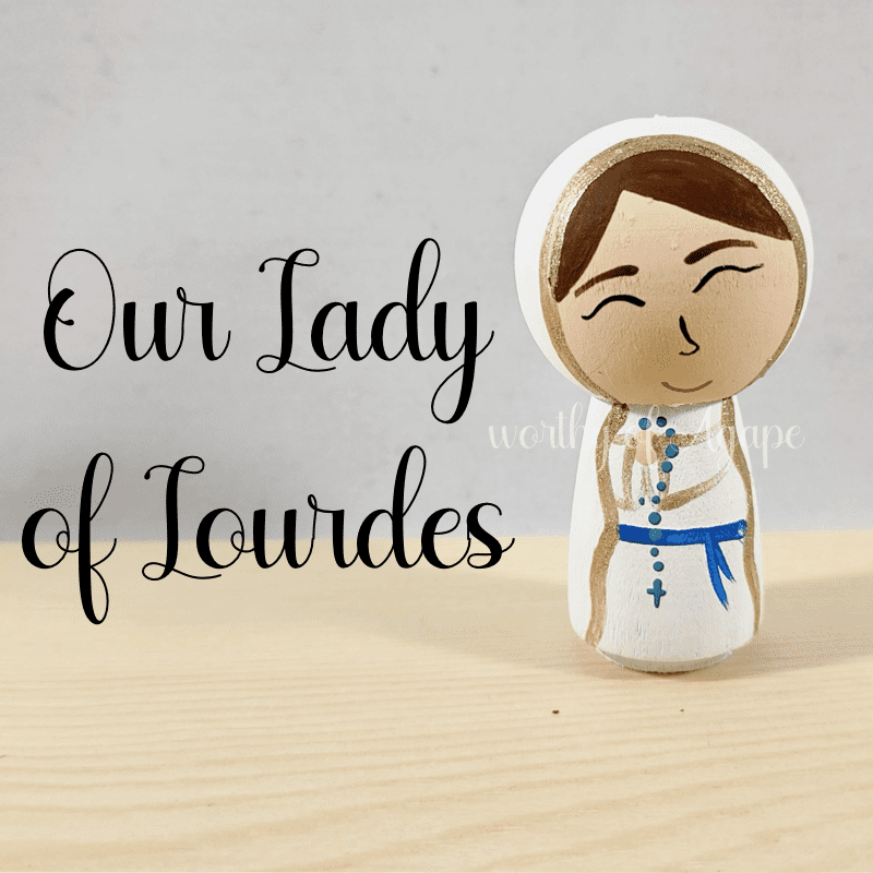 Our Lady of Lourdes Kokeshi Peg Doll