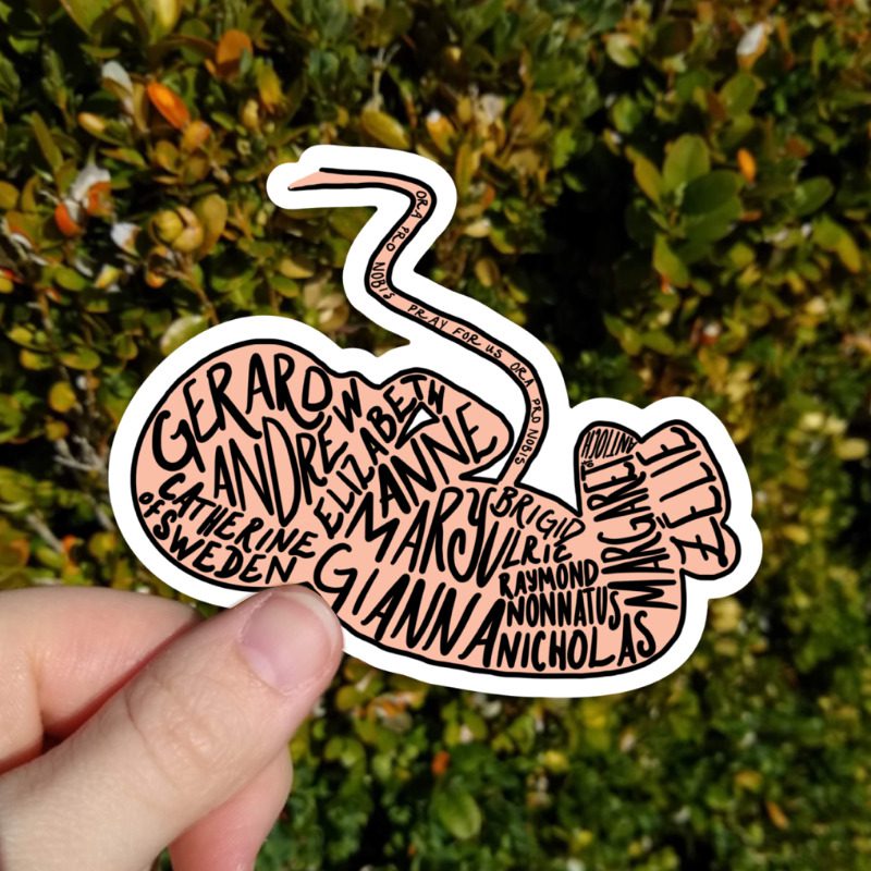 Pregnancy + Unborn Babies Patron Saints Vinyl Sticker