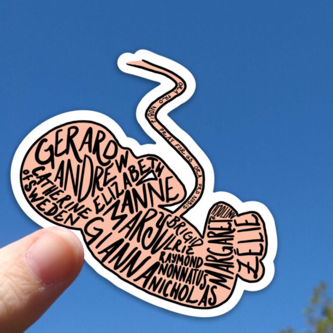 Pregnancy + Unborn Babies Patron Saints Vinyl Sticker