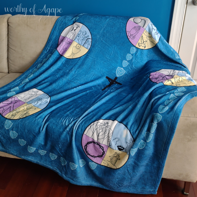 Rosary Prayer Blanket - Blue