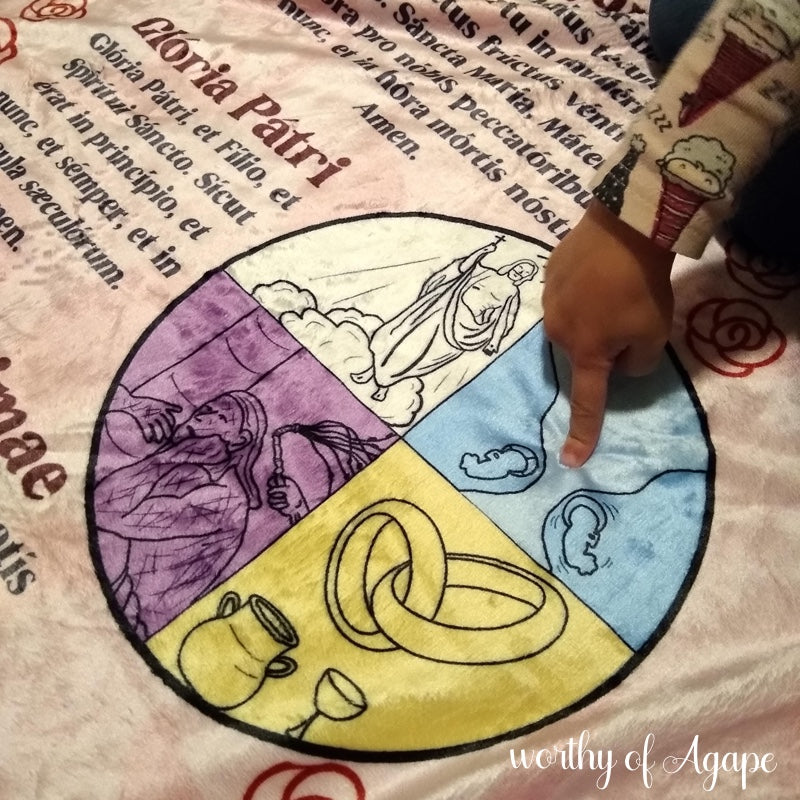 Rosary Prayer Blanket - Latin / Pink