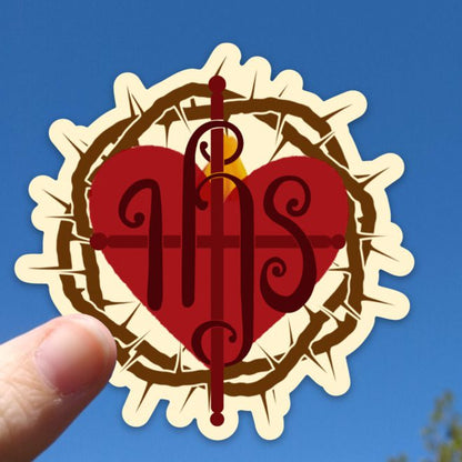 Sacred Heart of Jesus IHS Sticker