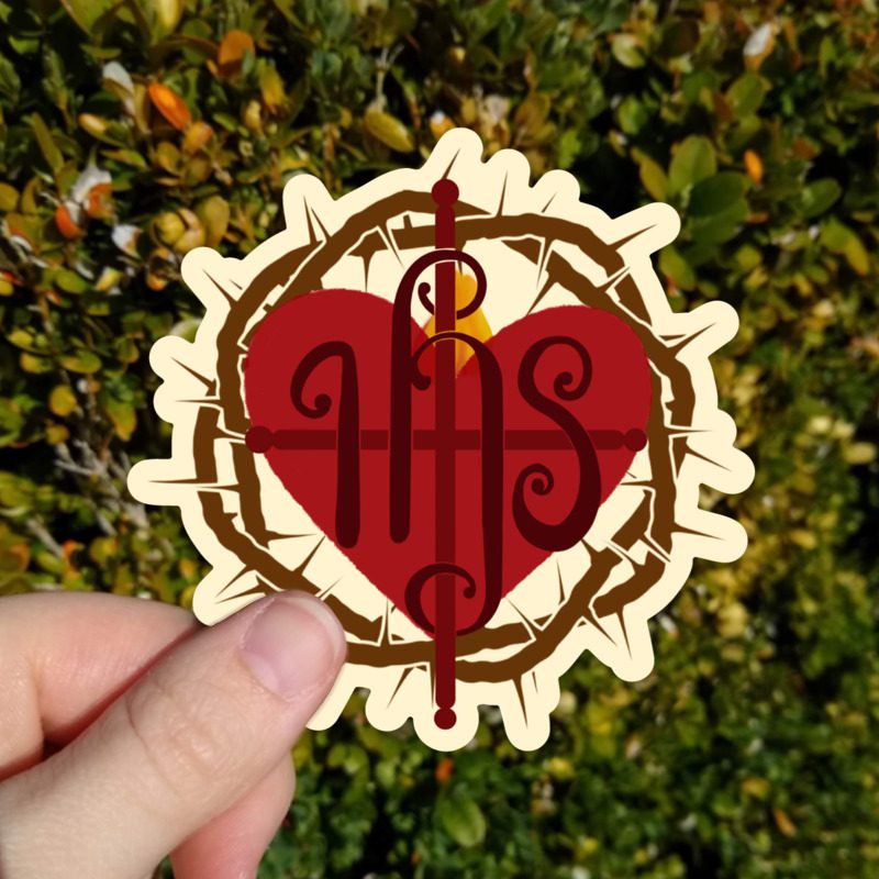 Sacred Heart of Jesus IHS Sticker