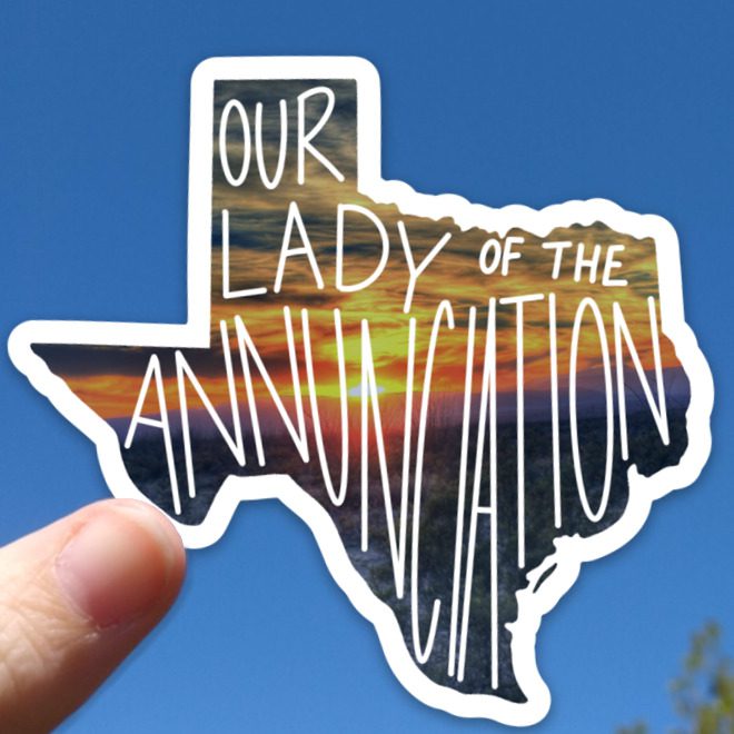 Texas (Our Lady of the Annunciation) Mary State Sticker