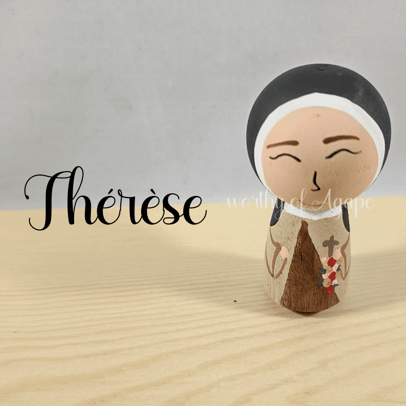 Saint Therese Kokeshi Peg Doll